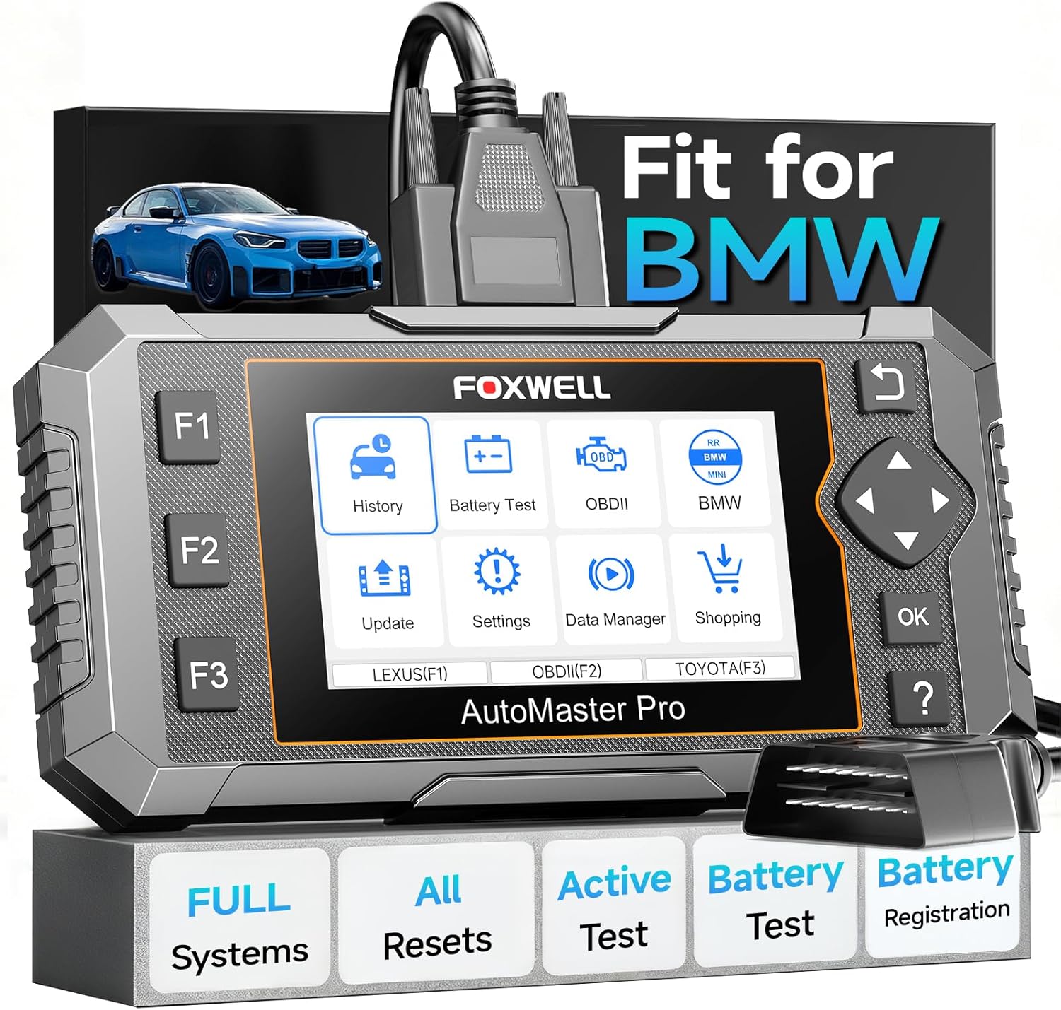 FOXWELL NT510 Pro for BMW (Full-System + Active Tests + All Resets + 12V Battery Tester)